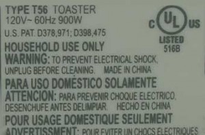Toaster Label